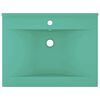 vidaXL Luxury Basin with Faucet Hole Matt Light Green 60x46 cm Ceramic