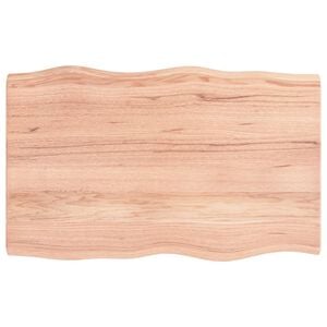 vidaXL Table Top Light Brown 80x50x(2-4) cm Treated Solid Wood Live Edge