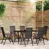 vidaXL 7 Piece Garden Dining Set Black