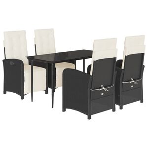 vidaXL Garden Dining Set | Black, Cream white