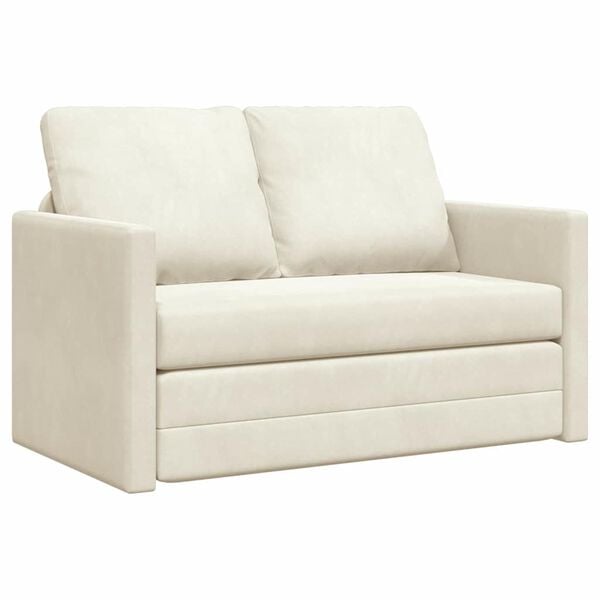vidaXL Sofa Bed Cream 204 x 122 x 60 cm Velvet