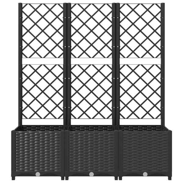 vidaXL Garden Planter with Trellis Black 120x40x136 cm PP