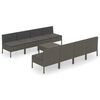 vidaXL 9 Piece Garden Lounge Set with Cushions Poly Rattan Grey