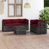 vidaXL 6 Piece Garden Pallet Lounge Set with Cushions Solid Pinewood