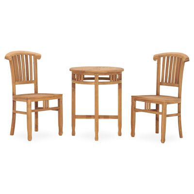 vidaXL 3 Piece Garden Dining Set Solid Teak Wood