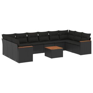 vidaXL Garden Sofa Set | Black