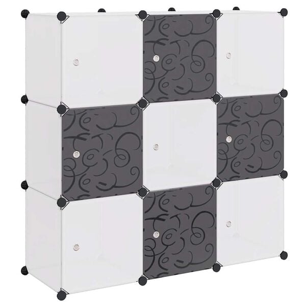 vidaXL Storage Cube Organiser with 9 Compartments Black and White