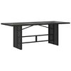 vidaXL Garden Table with Glass Top Black 190x80x74 cm Poly Rattan