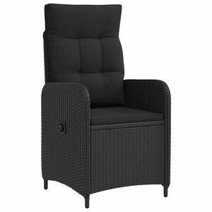 vidaXL Reclining Garden Chair Black Poly Rattan