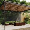 vidaXL 12 Piece Garden Lounge Set with Cushions Poly Rattan Brown
