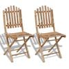 vidaXL Folding Chairs 2 pcs Bamboo