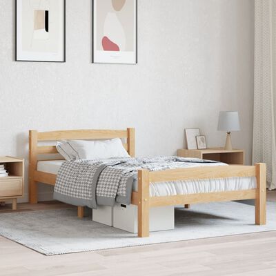 vidaXL Bed Frame without Mattress Solid Pinewood 100x200 cm