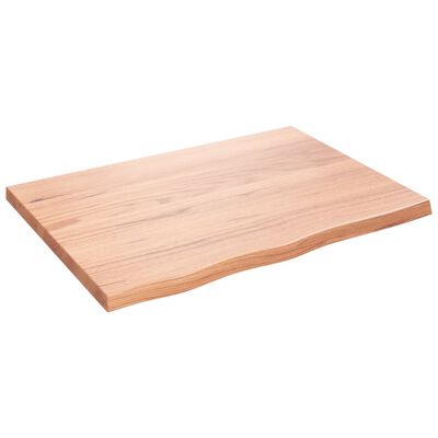 vidaXL Table Top Light Brown 80x60x(2-4) cm Treated Solid Wood Oak