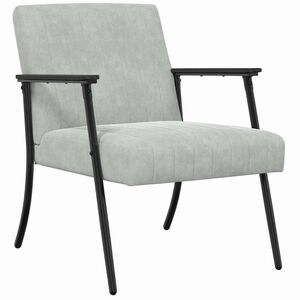 vidaXL Armchair Light Grey Velvet