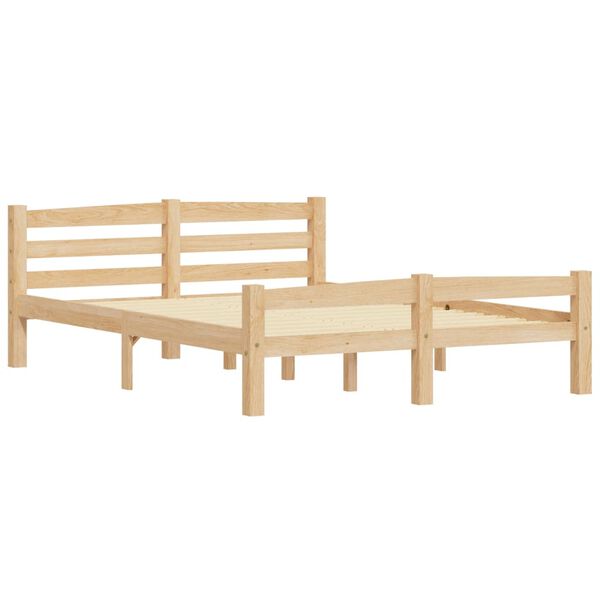 vidaXL Bed Frame without Mattress with 2 Drawers Solid Wood 140x200 cm
