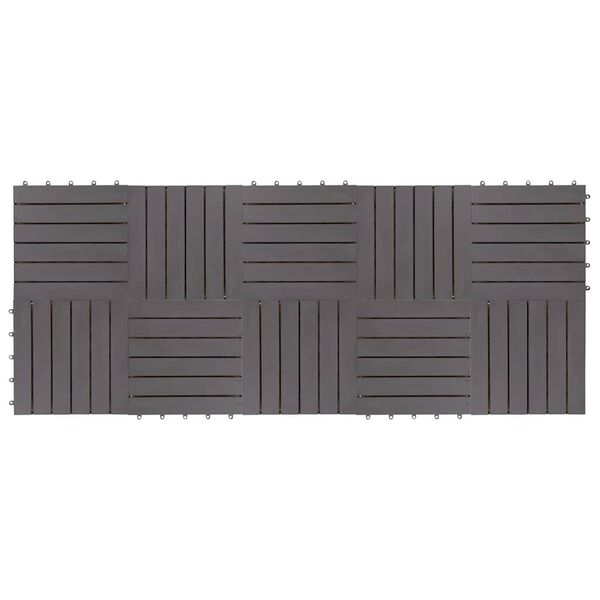 vidaXL Decking Tiles 10 pcs Grey Wash 30x30 cm Solid Acacia Wood