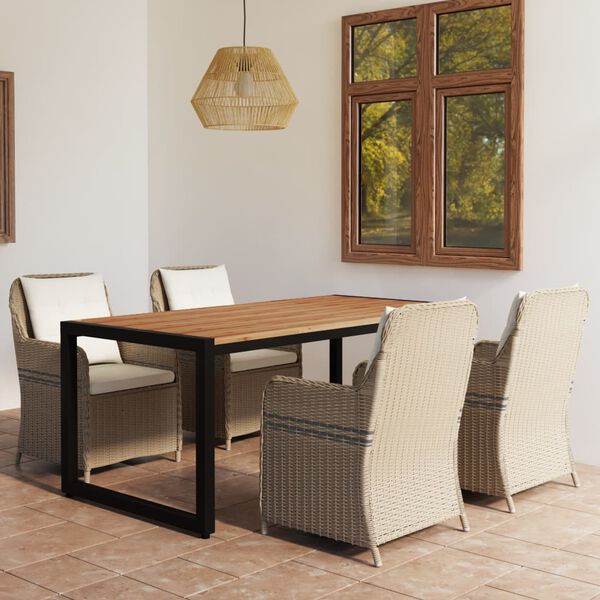 vidaXL 5 Piece Garden Dining Set Brown