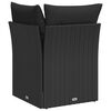 vidaXL Garden Sofa Corner with Cushions Black Poly Rattan