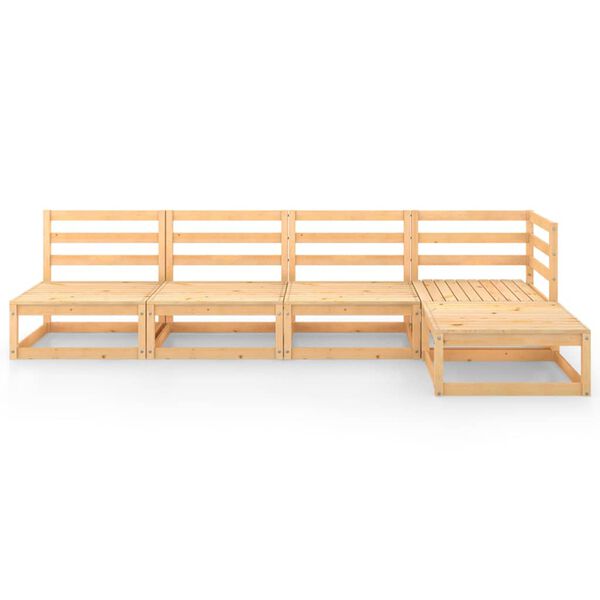 vidaXL 5 Piece Garden Lounge Set Solid Wood Pine
