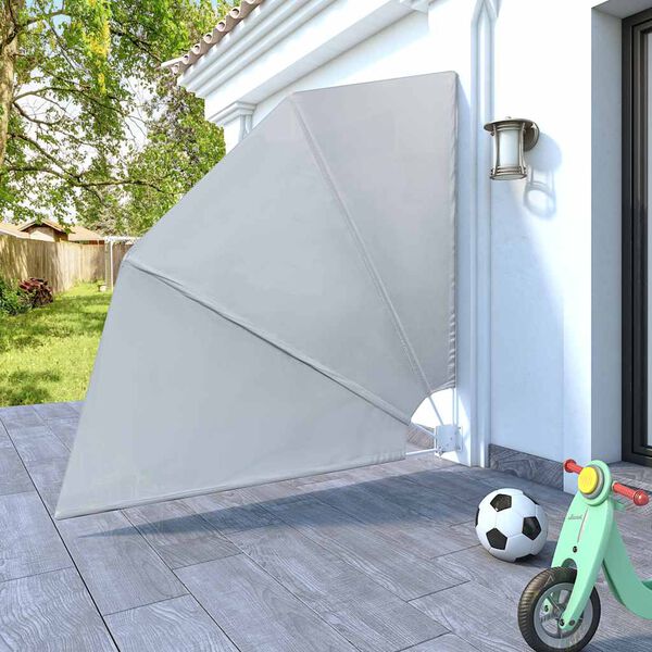 vidaXL Collapsible Balcony Side Awning Grey 210x210 cm