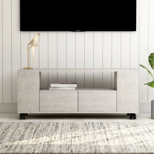 vidaXL TV Cabinet Concrete Grey 120x35x48 cm Engineered Wood