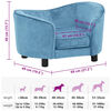 vidaXL Dog Sofa Turquoise 69x49x40 cm Plush