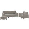 vidaXL 3 Piece Sofa Set with Throw Pillows&Cushions Light Grey Velvet