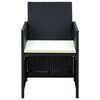 vidaXL 4 Piece Garden Lounge with Cushions Set Poly Rattan Black