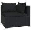 vidaXL 9 Piece Garden Lounge Set with Cushions Poly Rattan Black