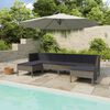 vidaXL 6 Piece Garden Lounge Set with Cushions Poly Rattan Grey