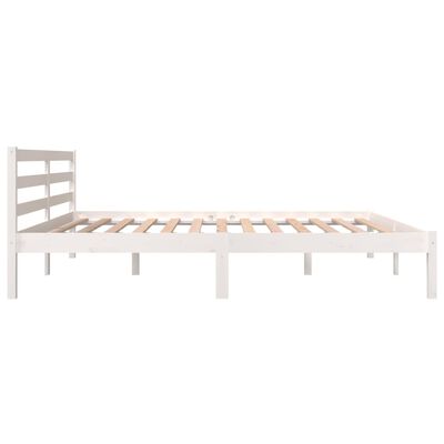 vidaXL Bed Frame without Mattress 180x200 cm Super King White Super King Size