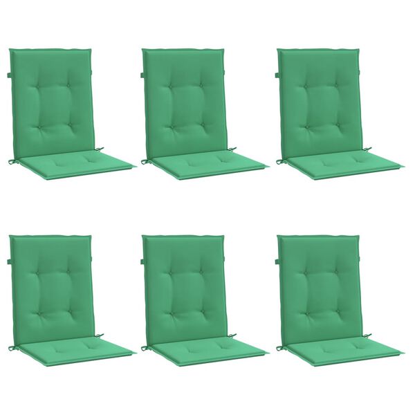vidaXL Garden Lowback Chair Cushions 6 pcs Green 100x50x3 cm Oxford Fabric
