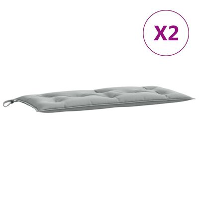 vidaXL Garden Bench Cushions 2 pcs Melange Light Grey 100x50x7 cm Fabric