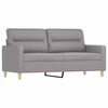 vidaXL 2-Seater Sofa with Pillows&Cushions Light Grey 140 cm Fabric