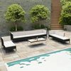 vidaXL 10 Piece Garden Lounge Set with Cushions Poly Rattan Black