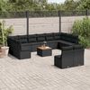 vidaXL 13 Piece Garden Sofa Set with Cushions Black Poly Rattan