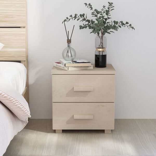 vidaXL Bedside Cabinet HAMAR Honey Brown 40x35x44.5cm Solid Pinewood