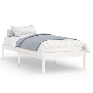 vidaXL Bed Frame without Mattress White Solid Wood 90x200 cm