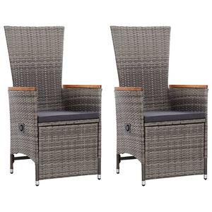 vidaXL Outdoor Chair | Set of 2 | Grey | PE rattan | Medium