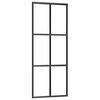 vidaXL Sliding Door ESG Glass and Aluminium 76x205 cm Black