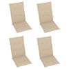 vidaXL Reclining Garden Chairs with Cushions 4 pcs Solid Teak Wood