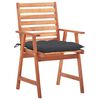 vidaXL Outdoor Dining Chairs 2 pcs with Cushions Solid Acacia Wood