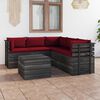vidaXL 6 Piece Garden Pallet Lounge Set with Cushions Solid Pinewood