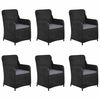 vidaXL 7 Piece Garden Dining Set Black