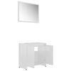 vidaXL 3 Piece Bathroom Furniture Set High Gloss White Engineered Wood