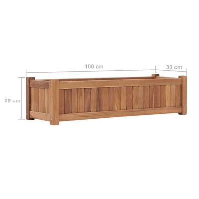 vidaXL Raised Bed 100x30x25 cm Solid Teak Wood