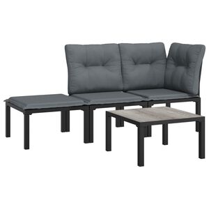 vidaXL Garden Lounge Set | Black and Grey
