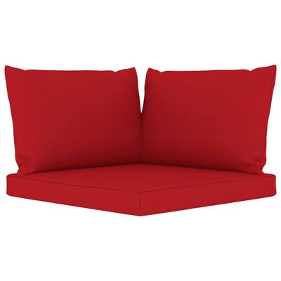 vidaXL 10 Piece Garden Lounge Set with Red Cushions