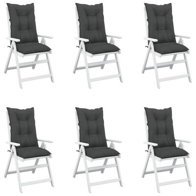 vidaXL Garden Highback Chair Cushions 6 pcs Anthracite 120x50x7 cm Fabric
