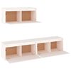 vidaXL TV Cabinets 3 pcs White Solid Wood Pine